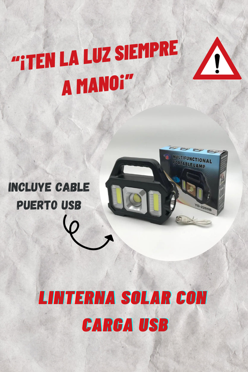 LINTERNA SOLAR CON CARGA USB